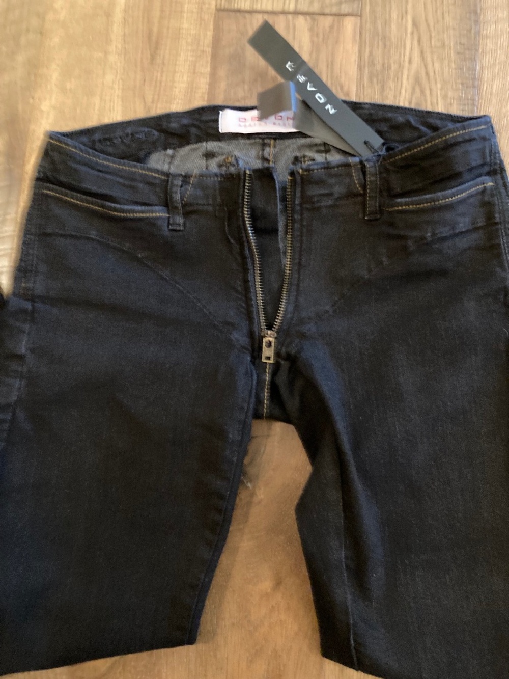 DEVON By AGATHA BLOIS Black Denim Jeans Low Rise Super Skinny Sz 28 - Picture 5 of 11